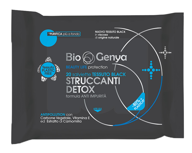 BIOGENYA BEAUTY LIFE PROTECTION 20 SALVIETTE TESSUTO BLACK STRUCCANTI DETOX - Doctor Vinz