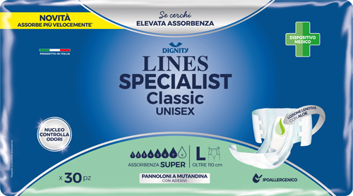 PANNOLONE MUTANDINA LINES SPECIALIST CLASSIC SUPER ULTRA MG 30 PEZZI - Doctor Vinz