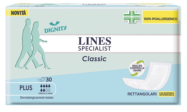 PANNOLONE LINES SPECIALIST CLASSIC RETTANGOLARE CON BARRIERA CONTROL 30 PEZZI - Doctor Vinz