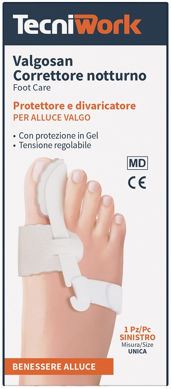 CORRETTORE NOTTURNO PER ALLUCE VALGO SINISTRO MISURA UNICA VALGOSAN 1 PEZZO - Doctor Vinz