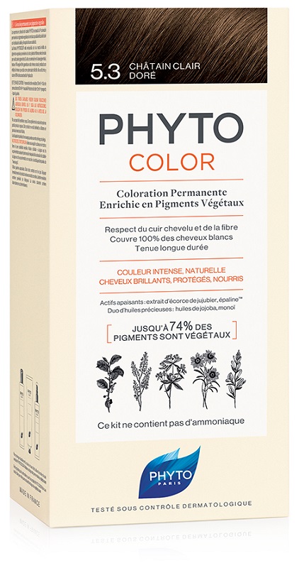 PHYTOCOLOR 5,3 CASTANO CHIARO DORATO LATTE + CREMA + MASCHERA + PAIO DI GUANTI - Doctor Vinz