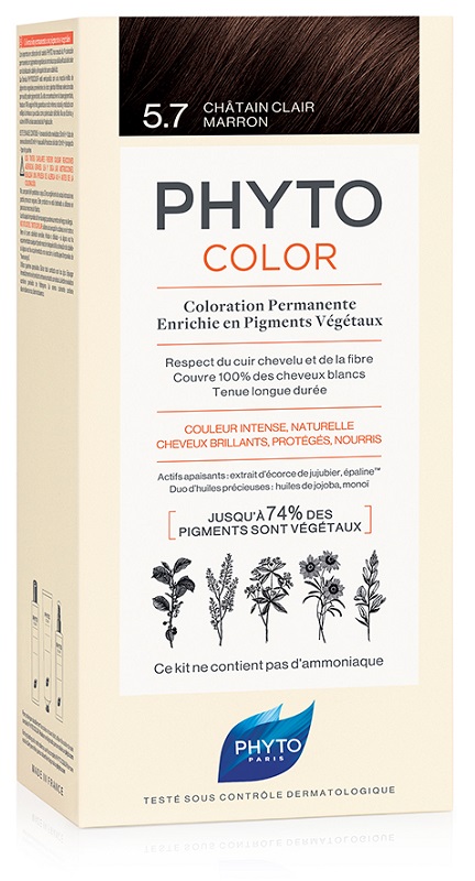 PHYTOCOLOR 5,7 CASTANO CHIARO TAB LATTE + CREMA + MASCHERA + 1 PAIO DI GUANTI - Doctor Vinz