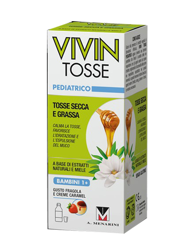 VIVIN TOSSE PEDIATRICO SCIROPPO PER TOSSE SECCA E GRASSA GUSTO FRAGOLA E CREME CARAMEL 150 ML - Doctor Vinz