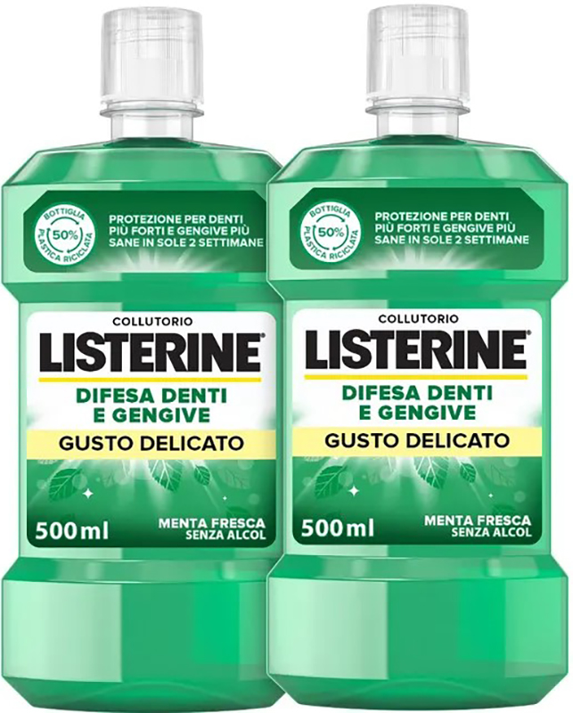 LISTERINE DENTI & GENGIVE GUSTO DELICATO 2 X 500 ML - Doctor Vinz