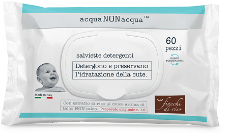 FIOCCHI DI RISO ACQUA NON ACQUA SALVIETTE DETERGENTI 60 PEZZI - Doctor Vinz