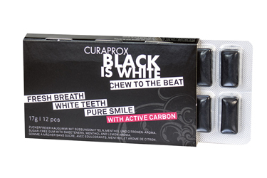 CURAPROX BLACK IS WHITE TO GO CHEWING GUM SLEEVE 12 PEZZI - Doctor Vinz