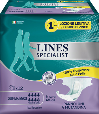 LINES SPECIALIST PANNOLONE A MUTANDA MEDIA 12 PEZZI - Doctor Vinz