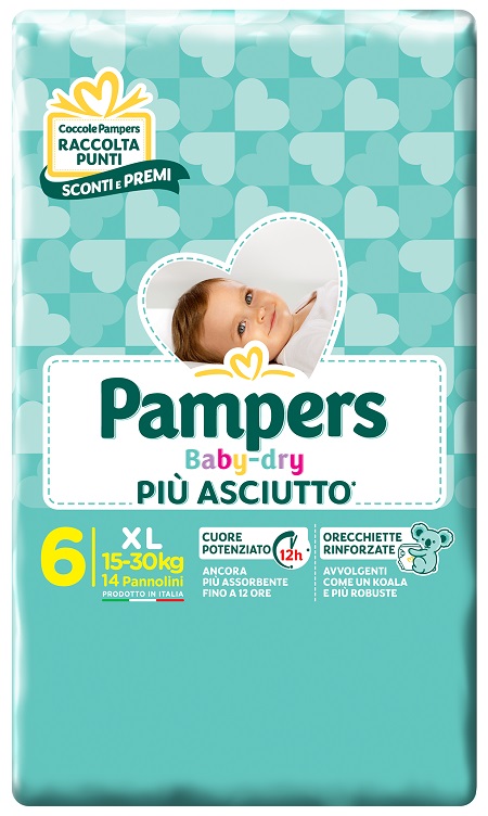 PAMPERS BABY DRY DWCT XL 14 PEZZI - Doctor Vinz