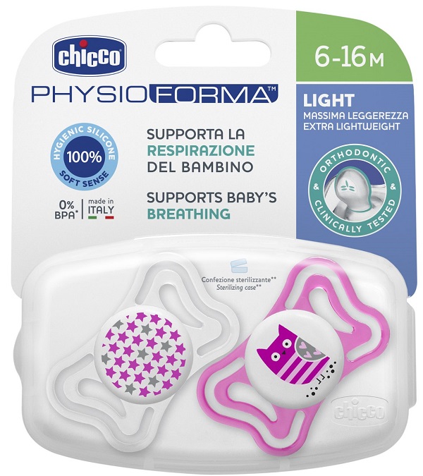 CHICCO SUCCHIETTO LIGHT GIRL SILICONE 6-16 MESI 2 PEZZI - Doctor Vinz