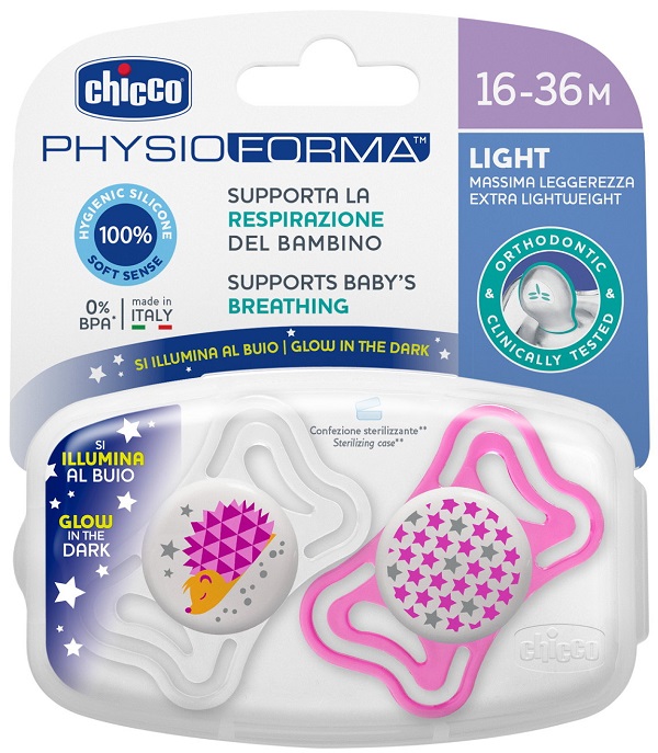 CHICCO SUCCHIETTO LIGHT LUM SILICONE 16-36 MESI 2 PEZZI - Doctor Vinz