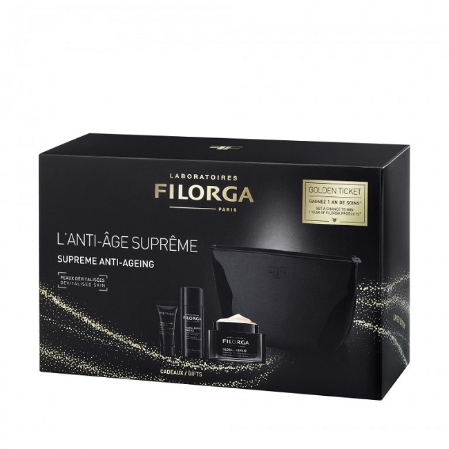FILORGA LUXURY COFFRET GLOBAL 2020 1 GLOBAL REPAIR 50 ML + 1 GLOBAL REPAIR ESSENCE 50 ML + 1 GLOBAL REPAIR EYES & LIPS 4 ML - Doctor Vinz