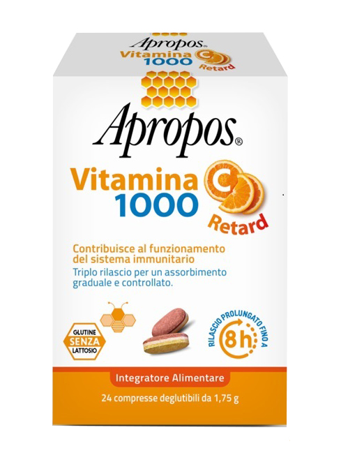 APROPOS VITAMINA C 1000 A RILASCIO PROLUNGATO 24 COMPRESSE DEGLUTIBILI - Doctor Vinz