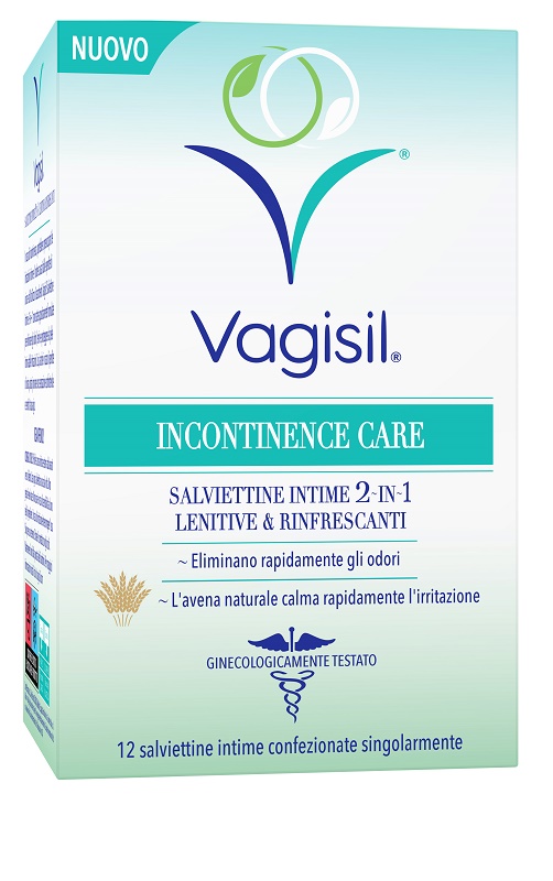 VAGISIL INCONTINENCE CARE SALVIETTINE INTIME 2IN1 LENITIVE & RINFRESCANTI 12 PEZZI - Doctor Vinz