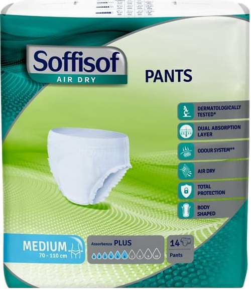 PANNOLONE PER INCONTINENZA SOFFISOF AIR DRY PANTS PLUS LARGE 14 PEZZI - Doctor Vinz